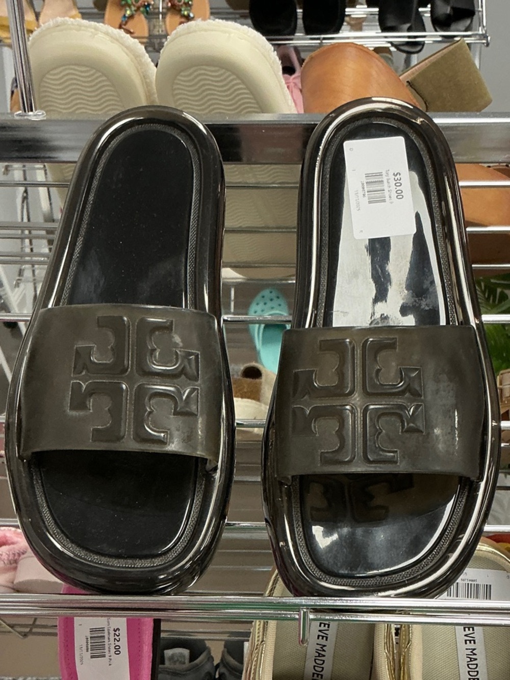 Tory Burch Black Logo Slide Sandals